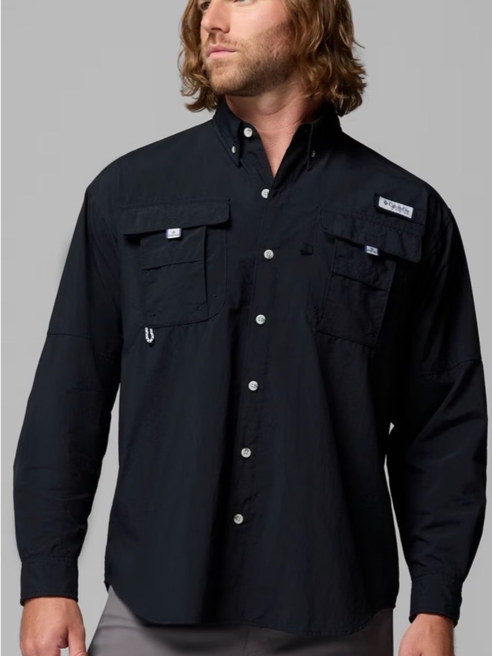 Columbia Men’s Black Button-Down Performance Shirt PFG